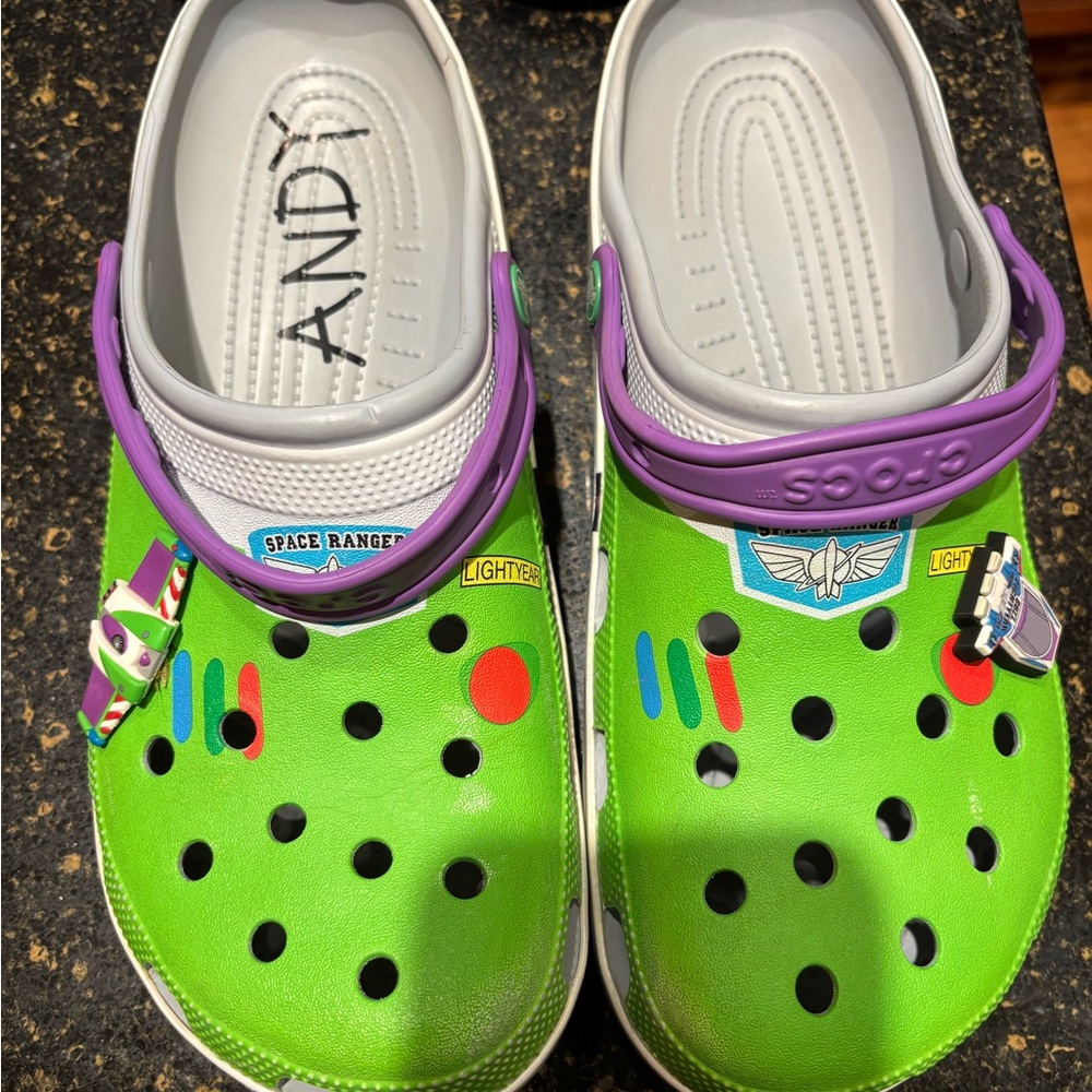 Men’s size 12 Buzz Lightyear Crocs